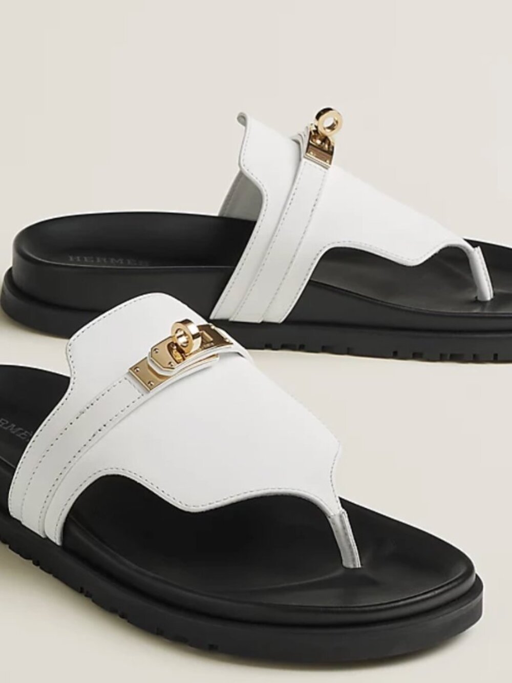 Hermes Empire Sandals in Blanc/White Leather - 38EU - Picture 14 of 15